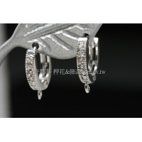 水鑽圓形華麗耳針-16*14mm-2個