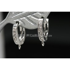 水鑽圓形華麗耳針-16*14mm-2個