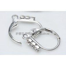 三顆水鑽法式耳勾代白