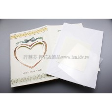 英國進口紙彩繪相框4折卡(米色,心型)