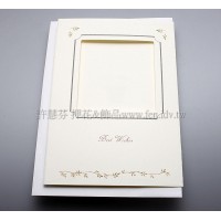 英國進口紙彩繪3折卡(方,米色)