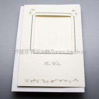 英國進口紙彩繪3折卡(方,米色)
