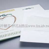 英國進口紙彩繪相框4折卡(淡藍色,心型)