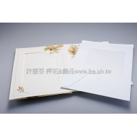 英國進口紙彩繪相框4折卡(米色,方)