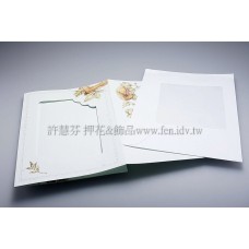 英國進口紙彩繪相框4折卡(淡藍色,方)