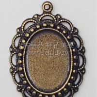 青古色橢圓形墜飾31*23mm-2個