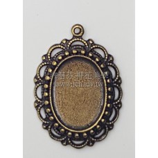 青古色橢圓形墜飾31*23mm-2個