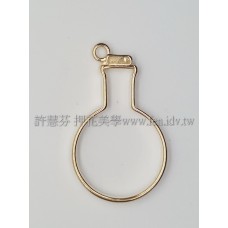 圓瓶型線條框墜飾40*25mm-2個