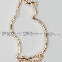 貓造型線條框墜飾52*28mm-2個