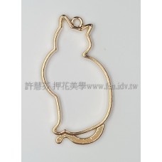 貓造型線條框墜飾52*28mm-2個