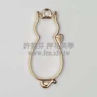 貓造型線條框墜飾40*18mm-2個