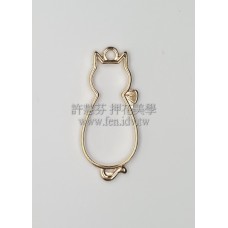 貓造型線條框墜飾40*18mm-2個