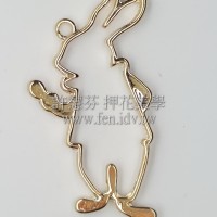 愛麗斯兔造型線條框墜飾52*28mm-2個