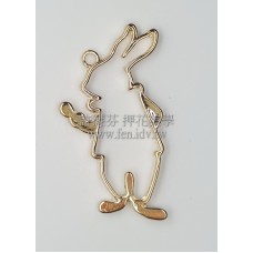 愛麗斯兔造型線條框墜飾52*28mm-2個