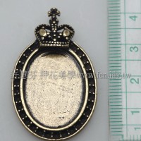 皇冠橢圓形吊墬4×2.5cm-2個
