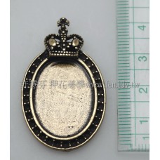 皇冠橢圓形吊墬4×2.5cm-2個