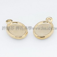 霧彩雙面橢圓形墜飾27*18mm-2個