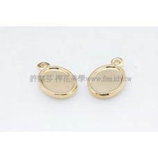 霧彩雙面橢圓形墜飾27*18mm-2個