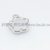 銀色花形墜飾19*16mm-2個