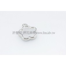 銀色花形墜飾19*16mm-2個