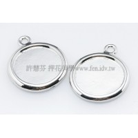 正白花漾圓形墜飾22mm-1個