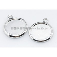 正白花漾圓形墜飾22mm-1個