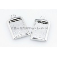 正白花漾方形墜飾16*30mm-1個