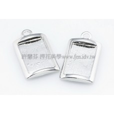 正白花漾方形墜飾16*30mm-1個