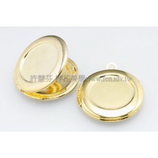 精緻相片夾金色圓形墜飾21*23mm-2個