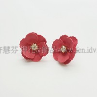 15mm小山茶花耳針-1包-2個