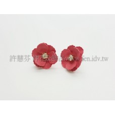 15mm小山茶花耳針-1包-2個