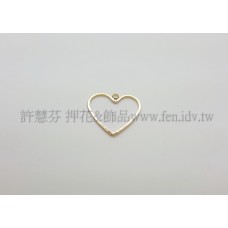 20x20mm有孔心形圈銀色-1包-1個