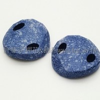 3221施華洛雙洞波卡18mm藍海石紋-1個