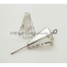 5540施華洛圓錐形17mm影子銀色-2個
