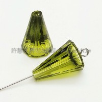 5540施華洛圓錐形17mm橄欖綠色-2個