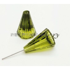5540施華洛圓錐形17mm橄欖綠色-2個
