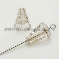 5540施華洛圓錐形12mm影子銀色-2個