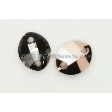 6734施華洛葉子雙孔14mm玫瑰金夜彩-2個