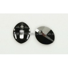 6734施華洛葉子雙孔23mm銀色夜彩-2個