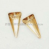 6480施華洛倒三角形18mm影子金色-2個
