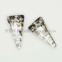 6480施華洛倒三角形18mm銀銅綠-2個