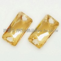 3251施華洛雙孔空間重組合18x9mm影子金-1個