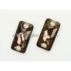 3251施華洛雙孔空間重組合18x9mm咖啡色