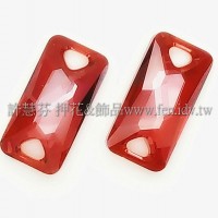 3251施華洛雙孔空間重組合18x9mm紅岩