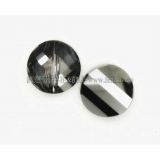 5621施華洛直洞波卡14mm銀色夜影-2個