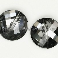 5621施華洛直洞波卡18mm銀色夜影-2個