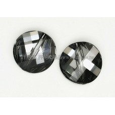 5621施華洛直洞波卡18mm銀色夜影-2個