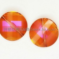 5621施華洛直洞波卡18mm星桃紅-2個