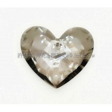 6264施華洛扁心28mm白銀彩-1個