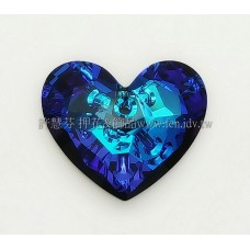 6264施華洛扁心28mm海洋之心-1個